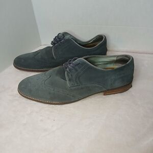Kenneth Cole Social Ladder Wing Tip Shoes Size 12 Gray Suede